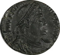 WESTERN ROMAN Valentinian I AD 364-375 AE3 Nummus / CHRISTIAN Chi-Rho (19 453)