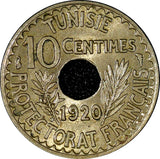 TUNISIA  Muhammad V 1920 10 Centimes UNC KM# 243 (21 745)