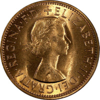 Great Britain Elizabeth II Bronze 1967 1 Penny FULL RED BU KM# 897 (18 608)