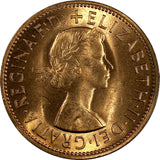 Great Britain Elizabeth II Bronze 1967 1 Penny FULL RED BU KM# 897 (18 608)