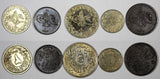 Egypt LOT OF 5 COINS Muhammad V  1909-1914 1/20 ,5/10,1/10,1/40,2/10 Qirsh (719)