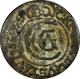 Swedish Livonia City of Riga Carl X Gustav Silver 1657 1 Solidus KM# 50 (22 235)