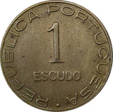 Mozambique Copper-Nickel 1936 1 Escudo aXF Condition KEY SCARCE DATE KM66(10163)