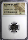 WESTERN ROMAN Honorius AD 393-423 AE4 Nummus /Rev. two emperors  NGC (025)