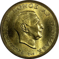 Denmark Frederik IX Aluminum-Bronze 1957 C S 2 Kroner GEM BU 31mm KM# 838.2 (50)