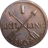 SWEDEN COPPER 1802  1 SKILLING OVERSTRUCK ON 2 ORE S.M. 176?  KM#566 (2348)