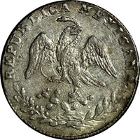 Mexico FIRST REPUBLIC Silver 1843 Go PM 1 Real Guanajuato Mint KM# 372.6