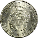 SWEDEN Gustaf VI Silver 1952-1966 TS 2 Kronor UNC/BU KM# 827 RANDOM PICK (1 C.)