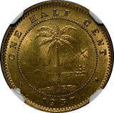 Liberia Brass 1937 1/2 Cent NGC MS64 African Elephant NICE BU KM# 10 (001)