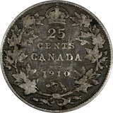 Canada Edward VII Silver 1910 25 Cents KM# 11a (19 582)