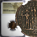 Roman Empire Constantine I AD 307-337 AE3/4  BI Nummus / Two soldiers NGC (287)