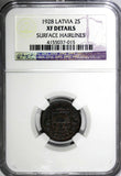 Latvia Bronze 1928 2 Santimi NGC XF DETAILS  KM# 2 (015)