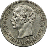 Denmark Frederik VIII Silver 1907 (h) VBP; GJ 10 Ore XF Condition KM# 807 (9694)