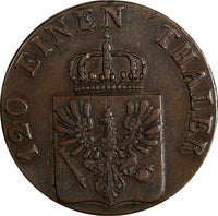 German States PRUSSIA Friedrich Wilhelm IV Copper 1844 D 3 Pfennig KM# 449 (946)