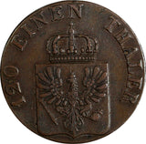 German States PRUSSIA Friedrich Wilhelm IV Copper 1844 D 3 Pfennig KM# 449 (946)