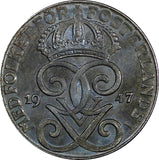 Sweden Gustaf V Iron 1947 2 Öre Choice Unc KM# 811 (859)