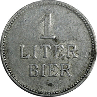 Germany Aluminium 1 Liter Beer Token J. Pschorrbräu München (1920's) 23,5mm (71)
