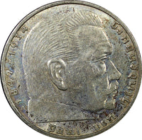 Germany - Third Reich Silver 1939 A 2 Reichs Mark Hindenburg KM# 93 (22 328)