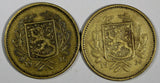 Finland Aluminum-Bronze LOT OF 2 COINS 1936 S 5 Markkaa KM# 31 (18 183)