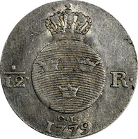 Sweden Gustav III ( 1771-1792) Silver 1779 OL 1/12 Riksdaler KM# 523 (19 341)