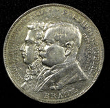 Brazil Silver 1922 2000 Reis  Independence Centennial 1 YEAR TYPE KM# 523 (601)