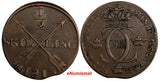 SWEDEN Carl XIII Copper 1815 1/2 Skilling NICE DETAILS KM# 590 (13 690)