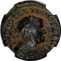 ROMAN.Diocletian AD 284-305 BI Nummus Fraction Rev.Providentia  NGC (026)
