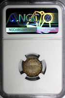 GREAT BRITAIN George V 1920  4 Pence Maundy NGC MS63 Rainbow Toned KM# 814 (67)
