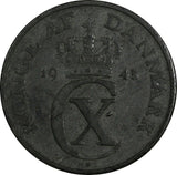 Denmark Christian X Zinc 1945 5 Ore WWII Key Date Mintage-864,000 KM#834a (684)