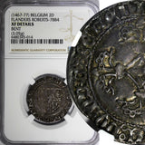 Belgium Flanders Charles the Bold of Burgundy (1467-77) Double Patard NGC XF DET