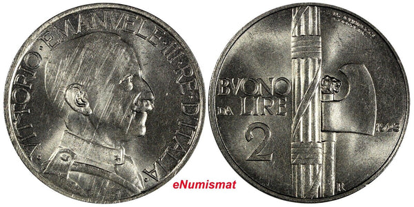 Italy Vittorio Emanuele III 1923 R  2 Lire 1st Year for Type KM# 63 (20 356)
