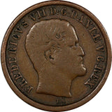 Denmark Frederik VII Copper 1853 FK VS 1 Rigsbankskilling  KM# 756 (9848)