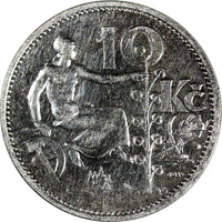 Czechoslovakia Silver 1930 10 Korun 30 mm KM# 15 (19 689)