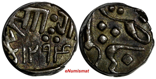 India-Princely States BARODA Sayaji Rao III Silver 1294(1877) 1/2 RUPEE Y#28(8)