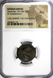 Roman Maximian,AD286-310 BI Silvered Aurelianianus/Victory From Jupiter NGC AU(8