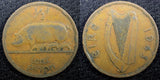 Ireland Republic Bronze 1943 1/2 Penny  Sow with piglets KM# 10 (23 089)