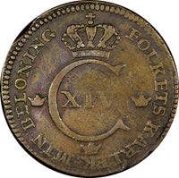SWEDEN Carl XIV Johan Copper 1828 1/2 Skilling SCARCE DATE KM#596 (21 165)