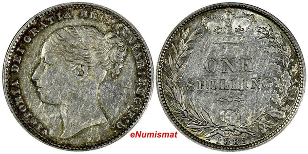 Great Britain Victoria Silver 1885 1 Shilling 'Young Head' KM# 734.4 (17 242)