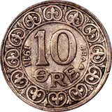 Denmark Frederik VIII Silver 1911 10 Ore KEY DATE Mintage-579,000 KM# 807 RARE
