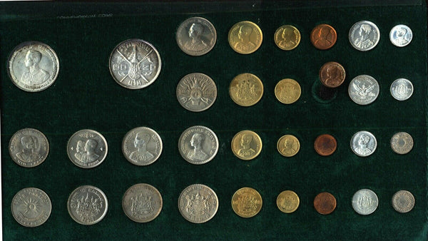 THAILAND. Royal Thai Mint 32 Commemorative Coins 1944-1963 Set in