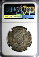 RUSSIA Elizabeth Silver 1751 SPB IM Poltina 1/2 Rouble NGC F15 VERY RARE C# 18.4