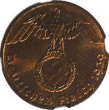 Germany-Third Reich Bronze 1939 F 1 Reichspfennig NGC MS64 RB KM# 89 (040)