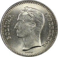 Venezuela BOLÍVAR Nickel 1965 25 Centimos Y# 40 (261)