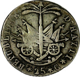 Haiti  Alexandre Petion Silver AN 14P (1817) 25 Centimes KM# 15.2 (17 679)