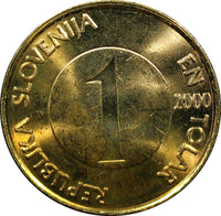 Slovenia 2000 1 Tolar Trout with two smaller UNC-BU KM# 4 RANDOM PICK (1 Coin)