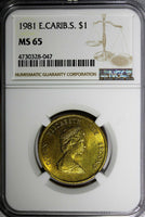 East Caribbean States Elizabeth II 1981 $1.00 Dollar NGC MS65 TOP GRADED KM# 15