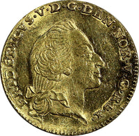 Denmark Frederik V Gold 1761 VH W 12 Mark Ducat Courant 3.11 g. XF KM#587.3 (25)