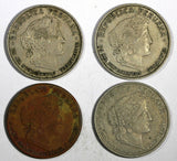 PERU LOT OF 4 COINS 1937-1940 10 Centavos KM# 214.2 (13 510)