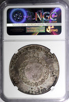 SWEDEN Gustaf III Silver 1781/0 Riksdaler NGC AU DET. OVERDATE KM# 527 (40)