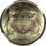Botswana 1976 25 Thebe NGC MS65 African Zebu Nice Toned KM# 6 (41)